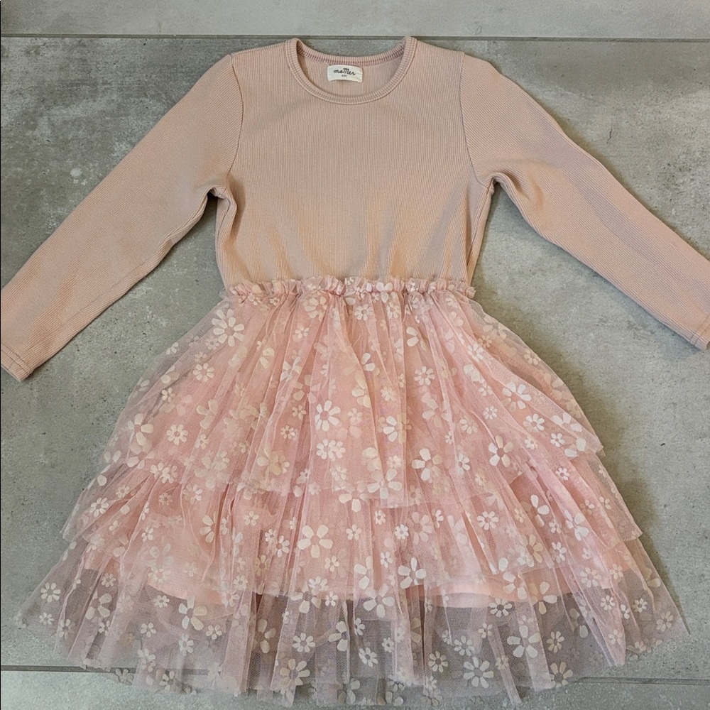Pink Layered Girls Twirl Dress